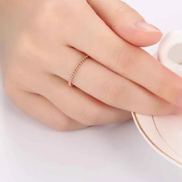 2 LEFT! Rose Gold Intertwined Twist Stackable Ring - Picture 3 of 5